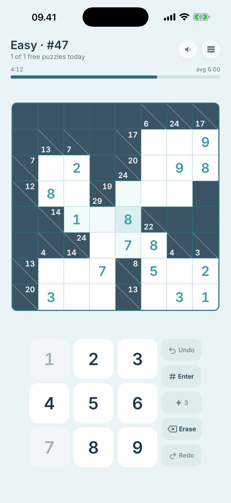 The same board in the Ocean palette by day