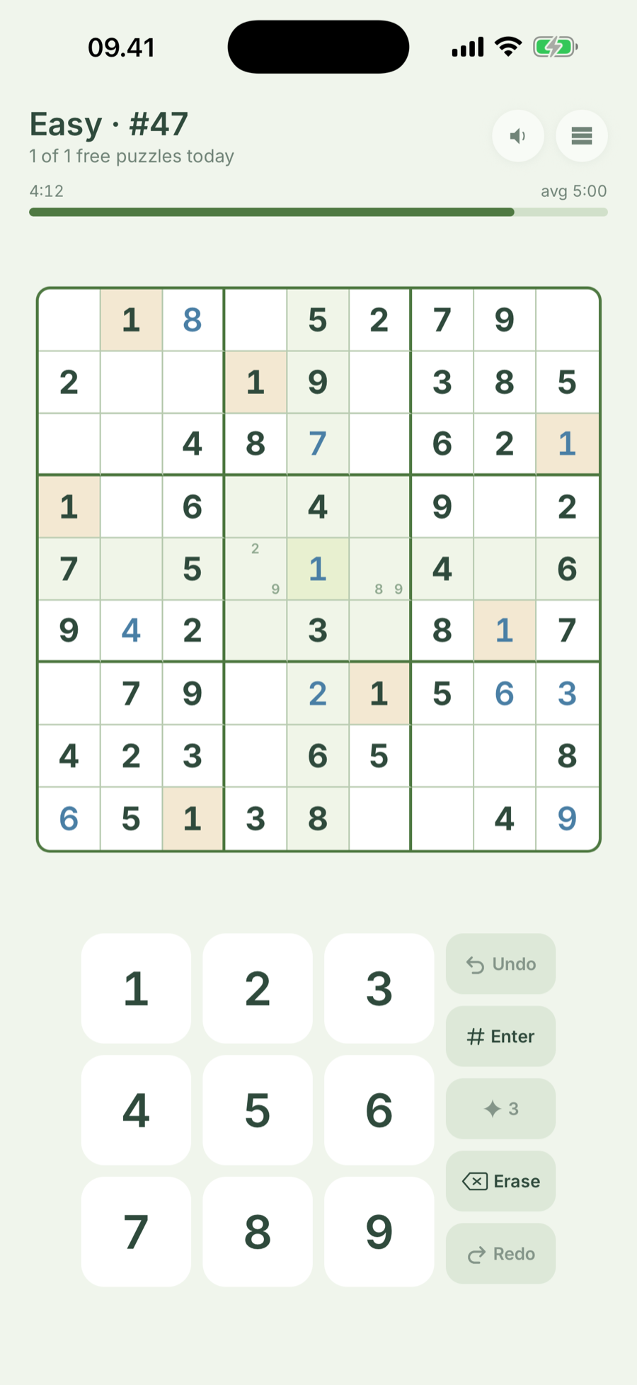 The same board in the Forest palette by day